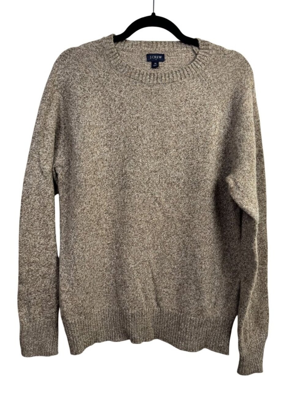 J.Crew Lambs Wool Blend Crewneck Sweater Medium Brown Speckled Knit Fall Winter